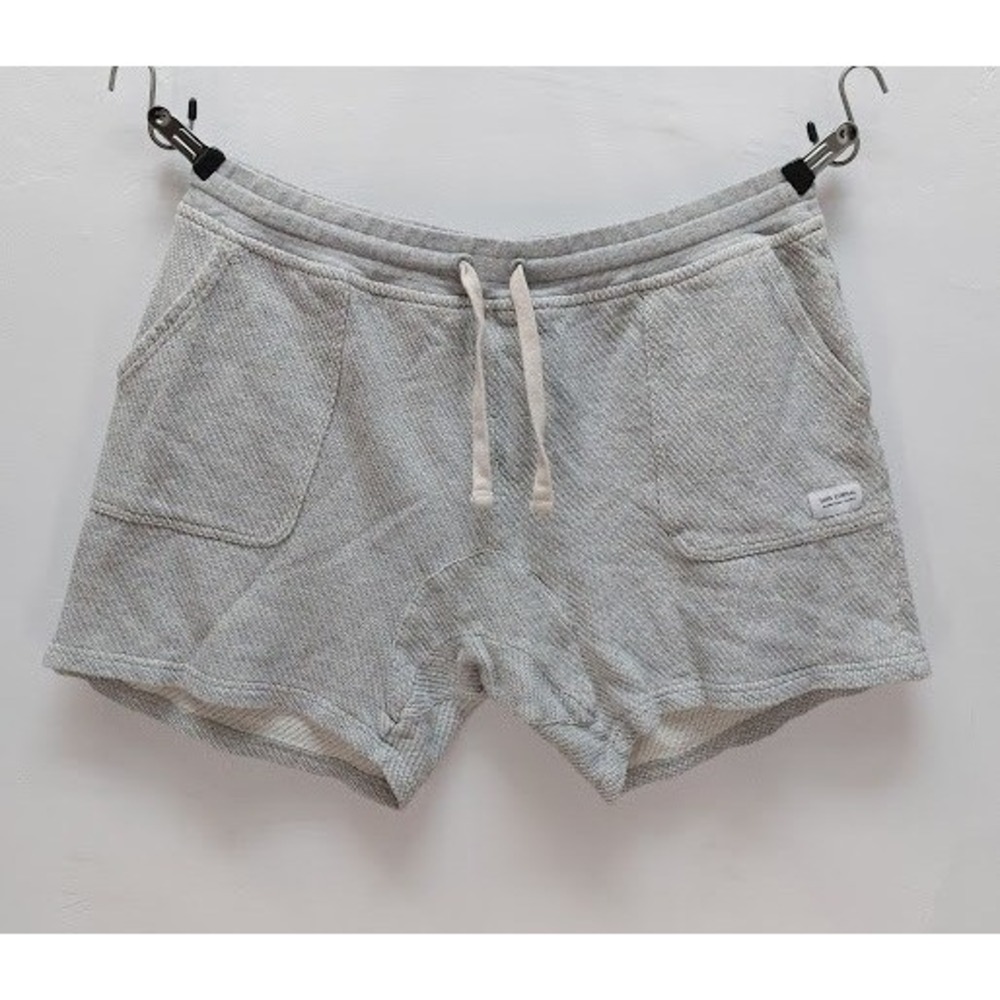 Banks Journal Shorts Men's Size 36 Grey Organic Cotton Textured Drawstring Surf